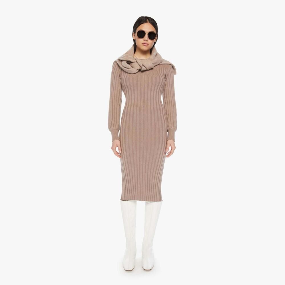 Brand New SABLYN Ira Ribbed Longsleeve cotton cashmere silk blend Dress Small